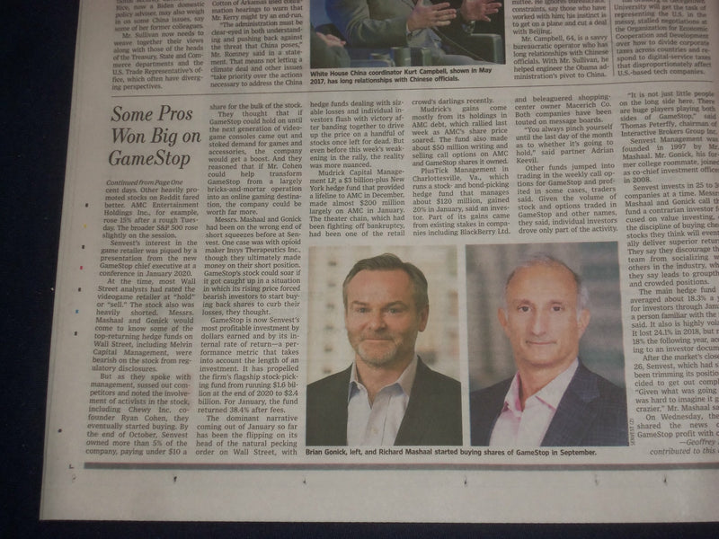 2021 FEBRUARY 4 THE WALL STREET JOURNAL - BEZOS WILL STILL PLOT AMAZON'S COURSE