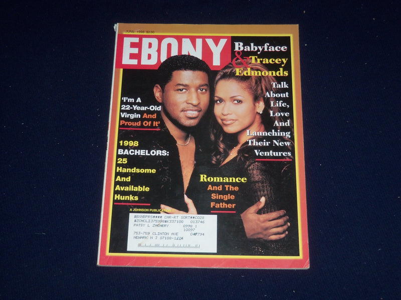 1998 JUNE EBONY MAGAZINE - BABYFACE & TRACEY EDMONDS COVER - SP 5274