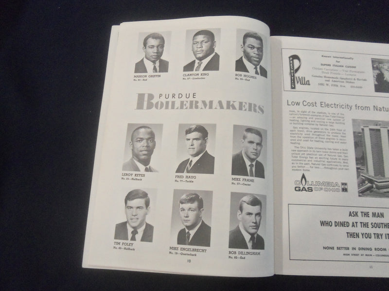 1967 OCTOBER 14 FOOTBALL PROGRAM - OHIO STATE UNIV VS PURDUE UNIV - SP 9337B