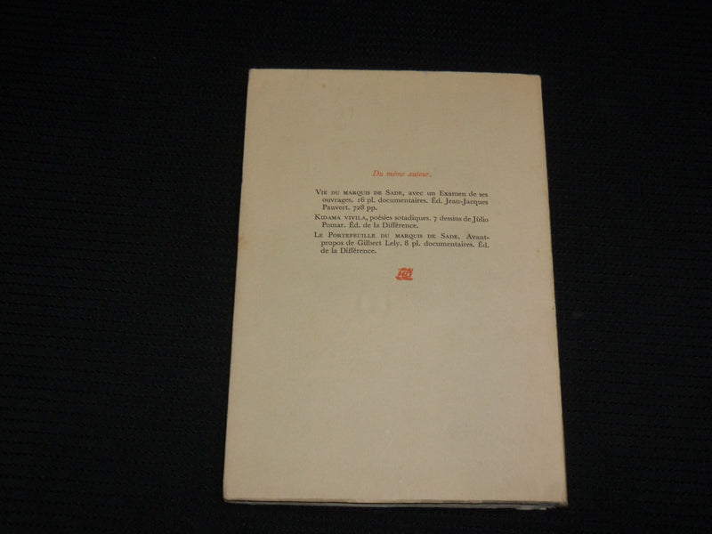 1977 OEUVRES POETIQUES SOFTCOVER BOOK BY GILBERT LELY - FRENCH TEXT - J 6888