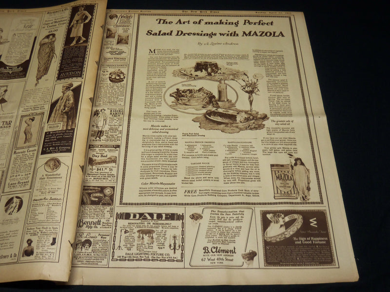 1922 APRIL 23 NEW YORK TIMES PICTURE SECTION - CHESTERFIELD FULL AD - NT 8854
