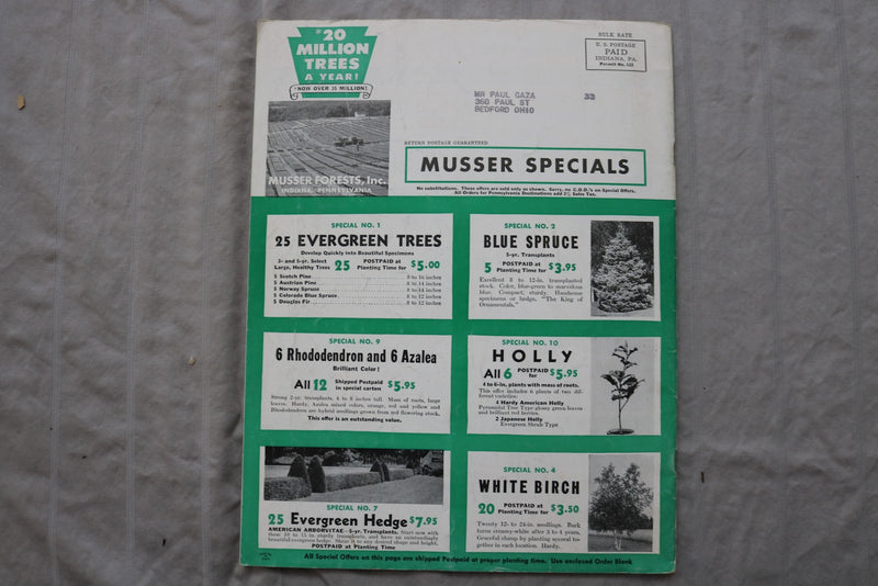 1959 MUSSER FOREST INC. CATALOG - INDIANA, PENNSYLVANIA - SOFTCOVER - K 3462