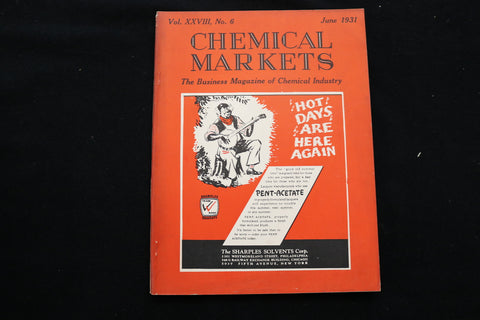 1931 JUNE CHEMICAL MARKETS MAGAZINE - HOT DAYS ARE HERE AGAIN COVER - B 177E