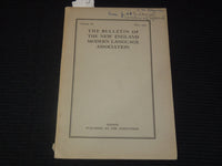 1919 MAY NEW ENGLAND MODERN LANGUAGE ASSOCIATION BULLETIN - SAM WAXMAN - K 2681