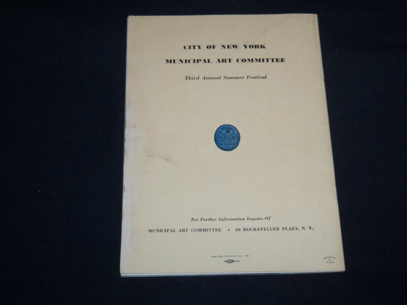 1937 NEW YORK THIRD ANNUAL SUMMER FESTIVAL PROGRAM - NICE PHOTOS - J 8620