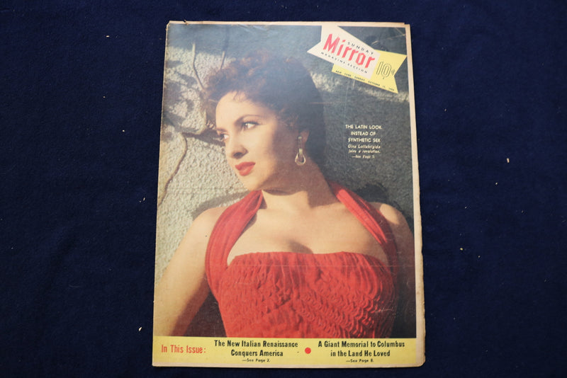 1953 OCTOBER 11 NY MIRROR MAGAZINE - GINA LOLLABRIGIDA COVER - E 22515