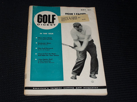 1958 MAY GOLF DIGEST MAGAZINE - BILLY CASPER FRONT COVER - E 5468