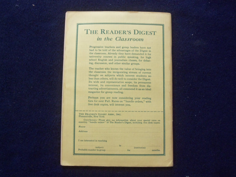 1928 JUNE THE READER'S DIGEST SOFTCOVER BOOK - NUMBER 74 - J 8435