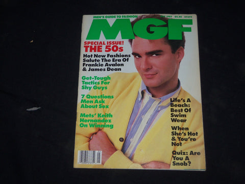 1987 MAY MEN'S GUIDE TO FASHION (MGF) MAGAZINE -MARK REYNOLDS COVER - B 49