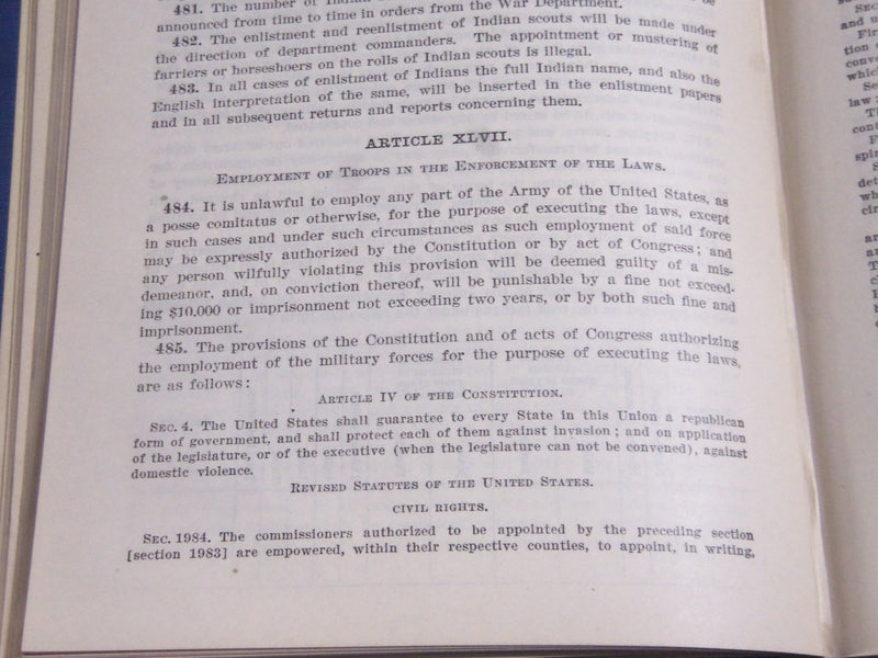 1917 THE ARMY OF THE UNITED STATES REGULATIONS HARDCOVER BOOK - KD 4306