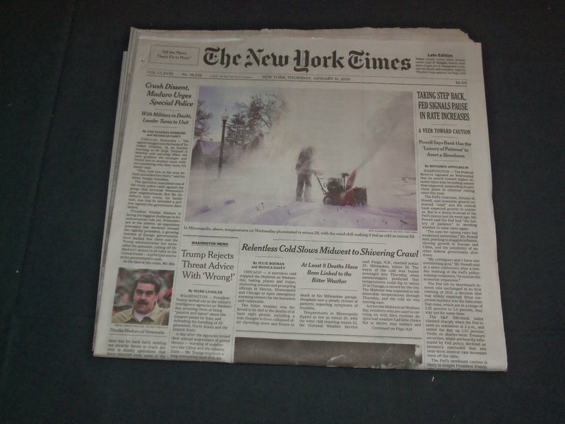 2019 JANUARY 31 NEW YORK TIMES-TAKING STEP BACK, FED SIGNALS PAUSE IN RATE INCR.
