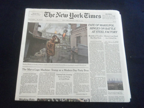 2022 APRIL 18 NEW YORK TIMES- FATE OF MARIUPOL HINGES ON BATTLE AT STEEL FACTORY