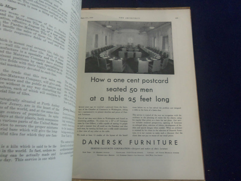 1930 SEP-OCT THE ARCHITECT MAGAZINE - NICE COVER, MANY PLATES & PHOTOS - ST 7283