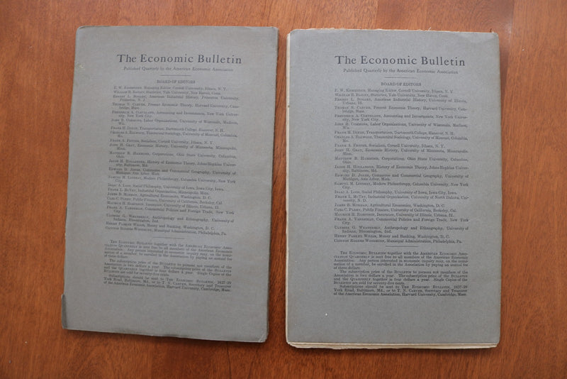 1909-1910 THE ECONOMIC BULLETIN QUARTERLY - LOT OF 5 - O 3916