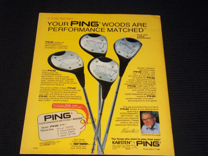 1981 SEPTEMBER 11 GOLF WORLD MAGAZINE - NATHANIEL CROSBY FRONT COVER - E 6884
