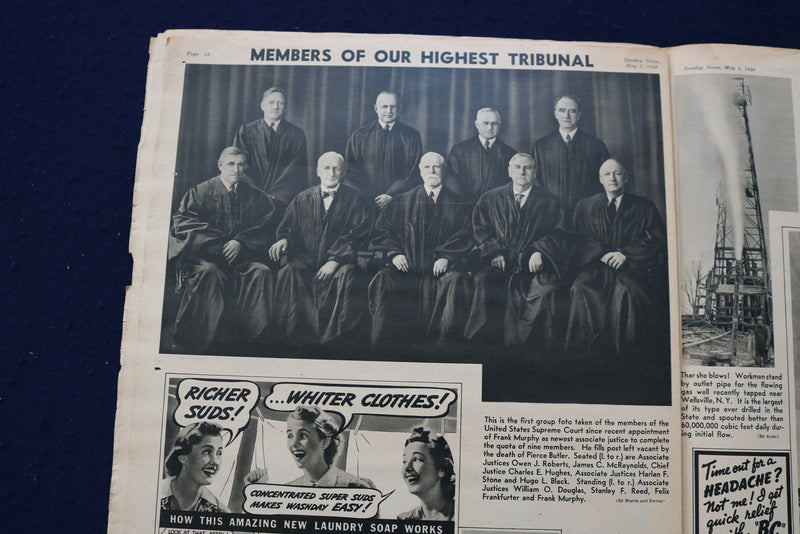 1940 MAY 5 SUNDAY NEWS PICTURE NEWSPAPER-GRACE MOORE-NYC WATER PIPES MAP-E 22708
