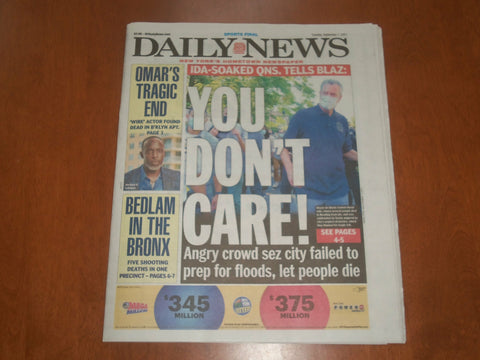 2021 SEPTEMBER 7 NEW YORK DAILY NEWS NEWSPAPER - MICHAEL K. WILLIAMS FOUND DEAD