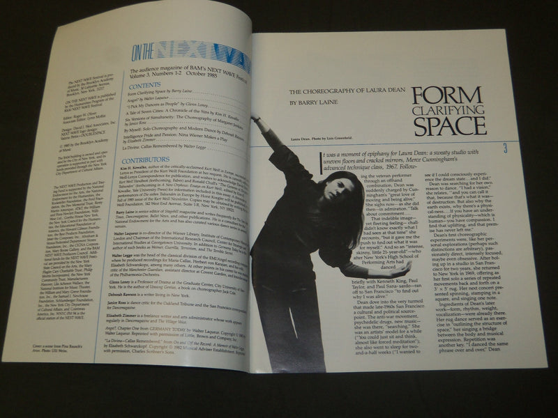 1985 OCTOBER ON THE NEXT TIME BALLET MAGAZINE - SPECIAL DANCE ISSUE - J 5136