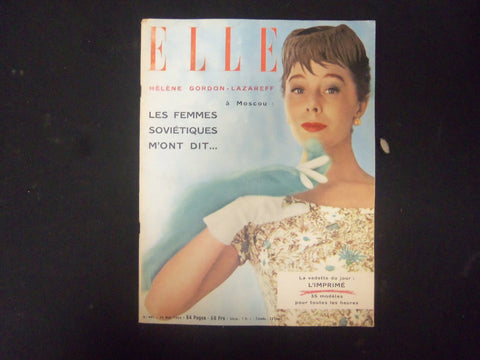 1954 MAY 24 FRENCH ELLE MAGAZINE - NICE COVER, PHOTOS & ADS - ST 4086