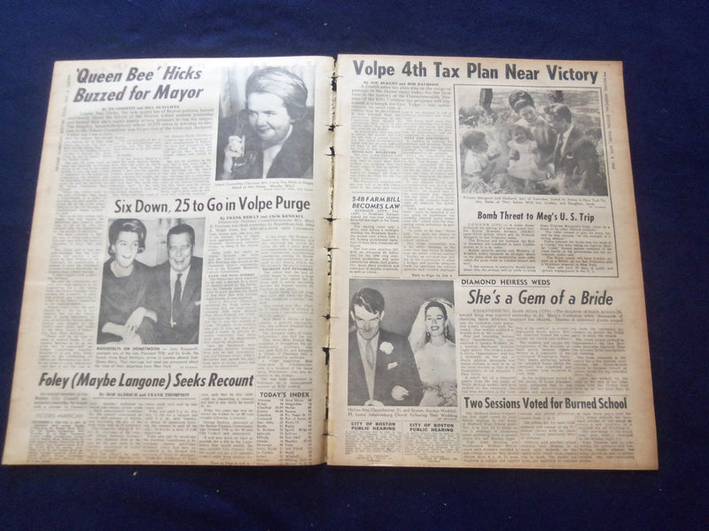 1965 NOV 4 BOSTON RECORD AMERICAN NEWSPAPER-VOLPE TAX PLAN VICTORY NEAR -NP 6316