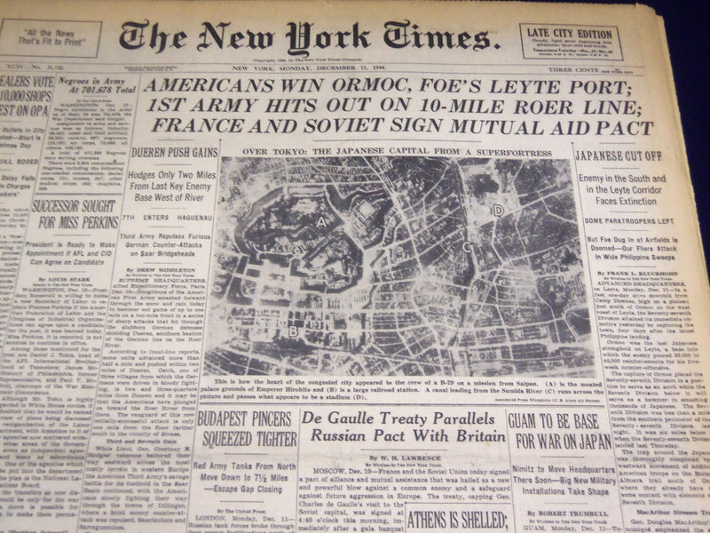 1944 DECEMBER 1 NEW YORK TIMES - AMERICANS WIN ORMOC - NT 3694