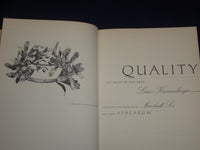 1969 QUALITY ITS IMAGE IN THE ARTS HARDCOVER BOOK BY LOUIS KRONENBERGER- KD 2786
