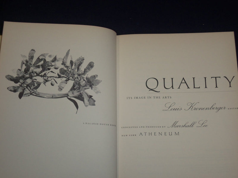 1969 QUALITY ITS IMAGE IN THE ARTS HARDCOVER BOOK BY LOUIS KRONENBERGER- KD 2786