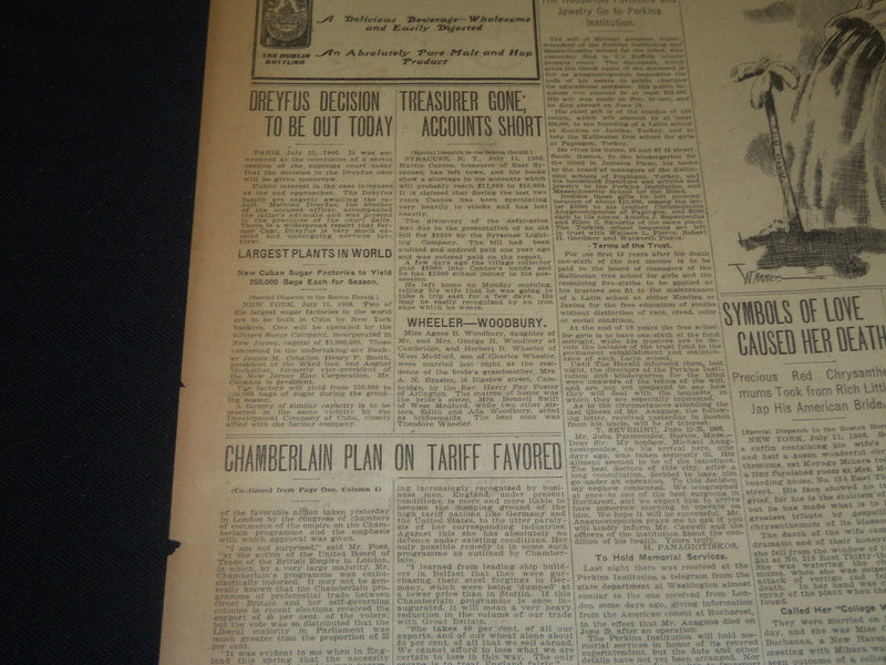 1906 JULY 12 THE BOSTON HERALD - EDNA M'CLURE EXPLAINS TESTIMONY IN CASE - BH 83