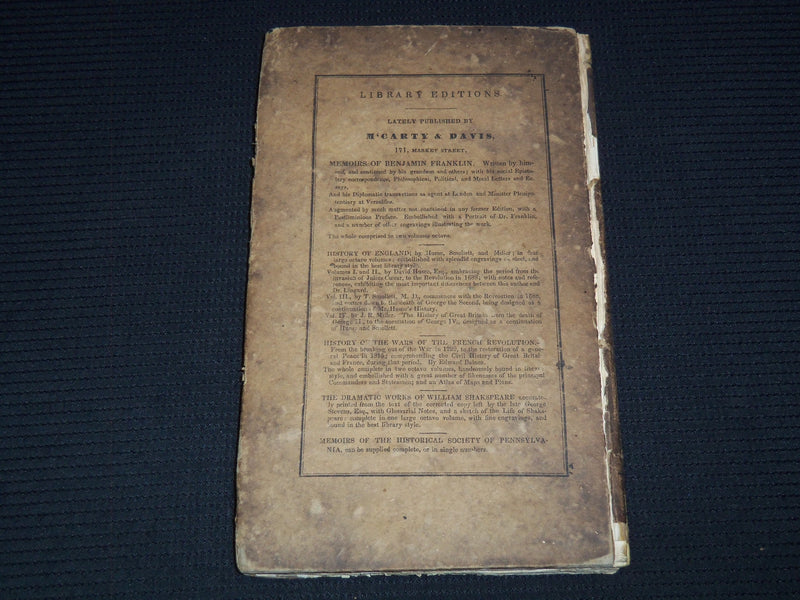 1840 MEMOIRS OF THE HISTORICAL SOCIETY OF PENNSYLVANIA VOLUME 4 PART 1 - KD 7799