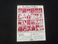 1985 READING PHILLIES SOUVENIR PROGRAM - GLEN FALLS WHITE SOX - B 431B