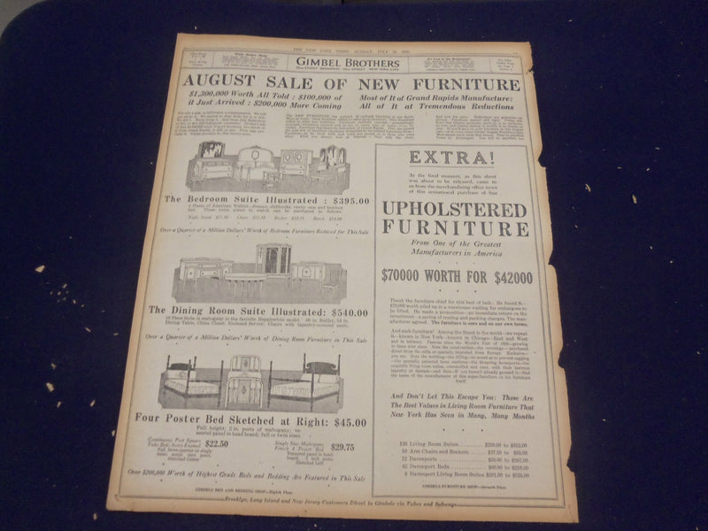 1920 JULY 25 NEW YORK TIMES - FINAL CUP RACE OFF TILL TOMORROW - NT 9338