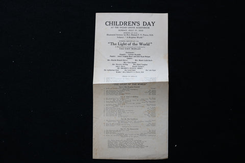 1910 JULY 17 CHILDREN'S DAY AT OCEAN GROVE AUDITORIUM PROGRAM - K 1998