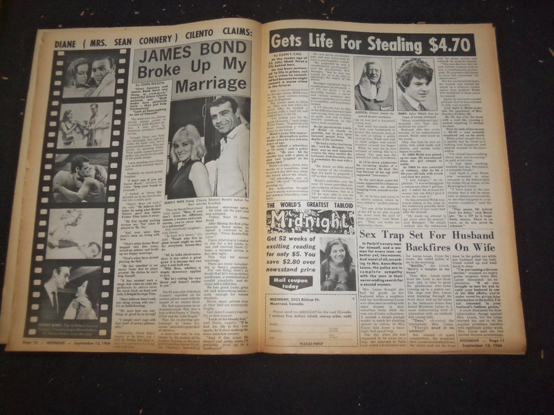 1966 SEPTEMBER 12 MIDNIGHT NEWSPAPER - CEREALS DEADLY POISON - NP 7368