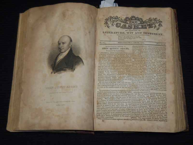 1828 JANUARY-DECEMBER THE CASKET LITERATURE MAGAZINE BOUND VOLUME - KD 703O