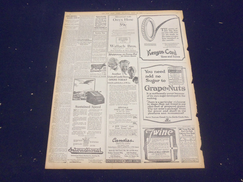 1920 JULY 22 NEW YORK TIMES - RESOLUTED WINS BY 7 MINUTES, 1 SECOND - NT 9341
