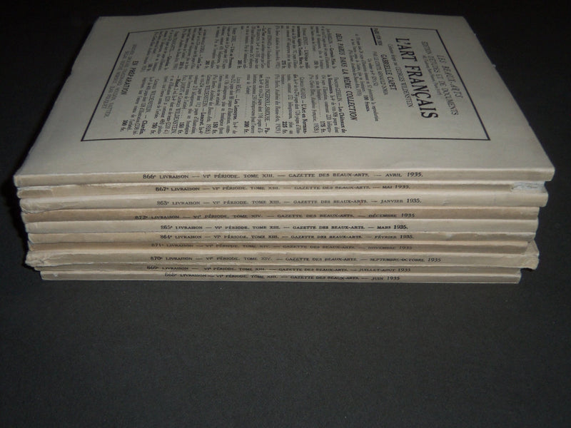 1935 GAZETTE DES BEAUX-ARTS FRENCH MAGAZINE LOT OF 10 - COMPLETE YEAR - O 3033