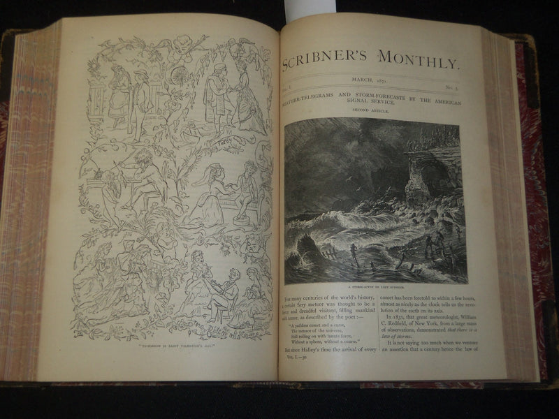 1870-1871 SCRIBNER'S MONTHLY MAGAZINE BOUND VOLUME NO. 1 - NICE ILLUS - JC 33