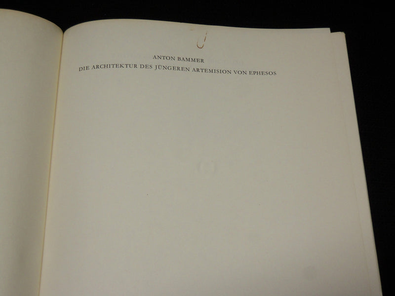 1972 DIE ARCHITEKTUR DES JUNGEREN ARTEMISION VON EPHESOS BOOK - R 710I