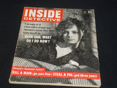 1955 SEPTEMBER INSIDE DETECTIVE MAGAZINE - RUN AWAYS FRONT COVER - E 4847