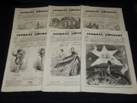 1857-1858 JOURNAL AMUSANT ILLUSTRE FRENCH MAGAZINE LOT OF 36 - FASHION - O 3197M