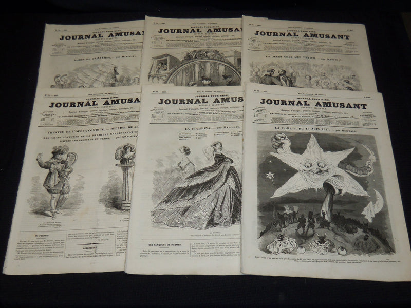 1857-1858 JOURNAL AMUSANT ILLUSTRE FRENCH MAGAZINE LOT OF 36 - FASHION - O 3197M