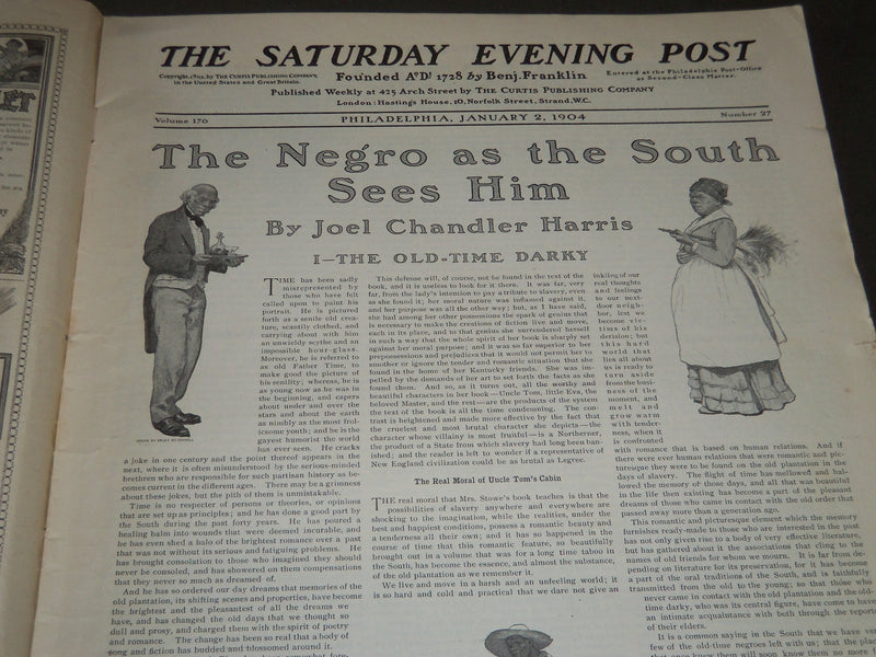 1904 JANUARY 2 THE SATURDAY EVENING POST MAGAZINE - ILLUSTRATED COVER - SP 446