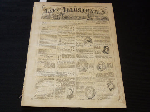 1857 OCTOBER 31 LIFE ILLUSTRATED NEWSPAPER - OUR NEW HEADING - NP 5912