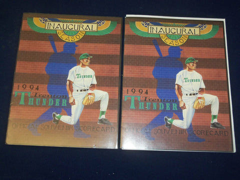 1994 TRENTON THUNDER OFFICIAL SCORECARD - INAUGURAL SEASON - LOT OF 2 - B 6482