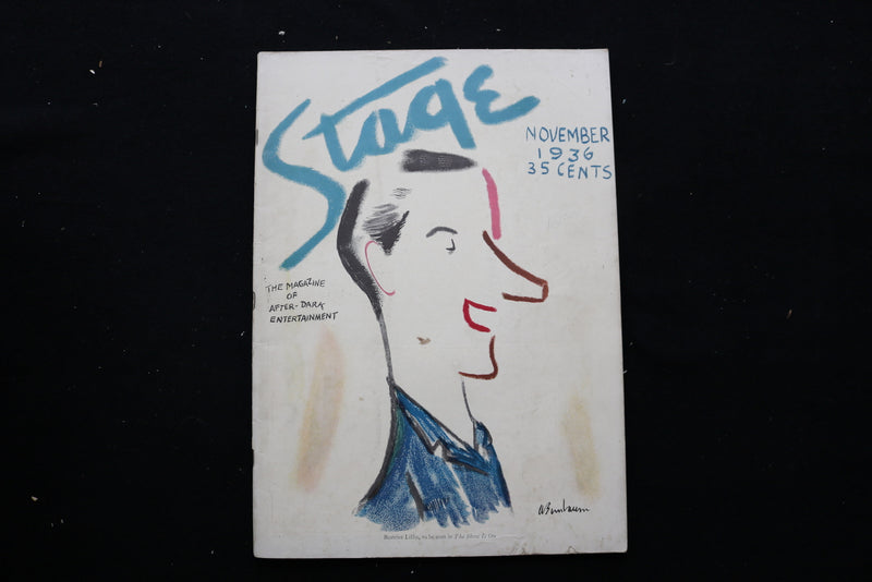 1936 NOVEMBER STAGE MAGAZINE - A DRAWING OF BEATRICE LILLIE COVER - E 10832