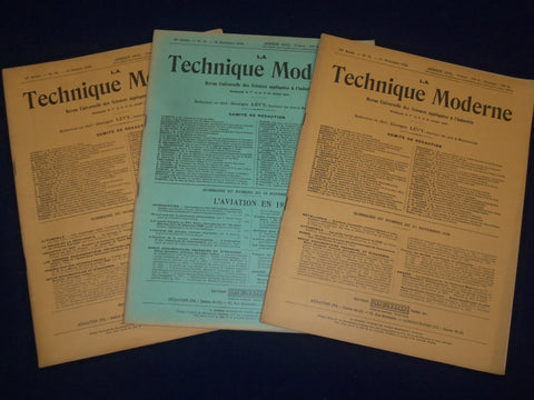 1938 LA TECHNIQUE MODERNE FRENCH MAGAZINE LOT OF 7 ISSUES - GREAT ADS - O 2713