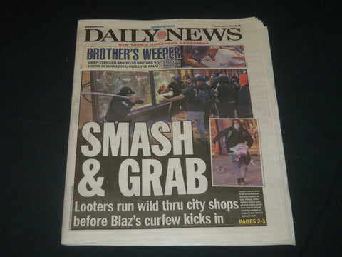 2020 JUNE 2 NEW YORK DAILY NEWS NEWSPAPER - SMASH & GRAB - LOOTERS RUN WILD