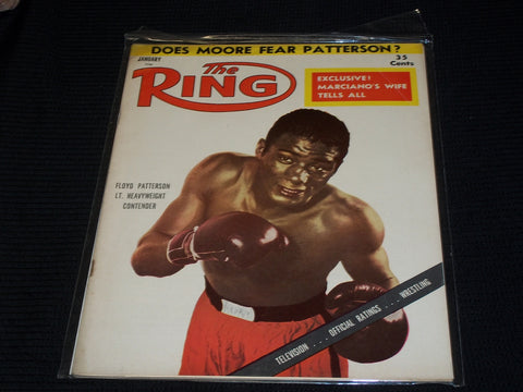 1956 JANUARY THE RING MAGAZINE - FLOYD PATTERSON FRONT COVER - E 4653