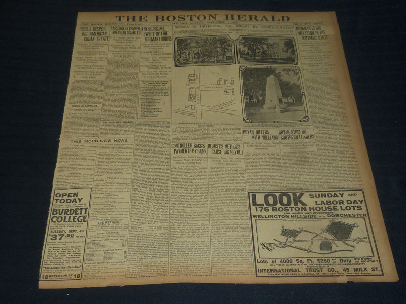1906 SEPT 1 THE BOSTON HERALD - BRYAN GETS BIG WELCOME IN NUTMEG STATE - BH 104