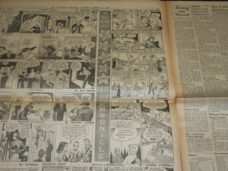 1939 AUGUST 19 SAN FRANCISCO CHRONICLE -NAZI TROOPS SLOVAKIA - SUPERMAN- NP 3634